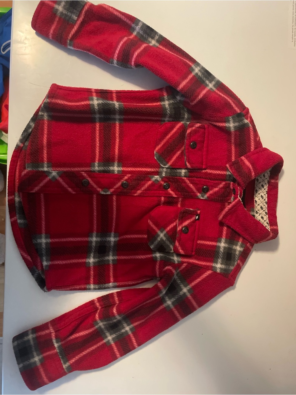 Tony Hawk Red Plaid Fleece Jacket for Kids